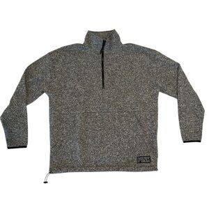 PINK Victoria’s Secret Women’s Heathered Gray Fleece Quarter-Zip Sweater - Small